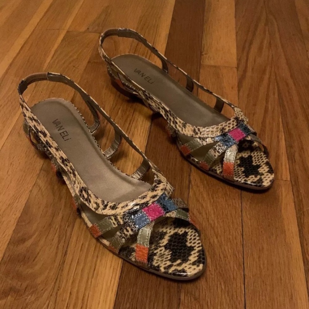 🌈 VANELi MultiColor Leather Sandals Size 13
